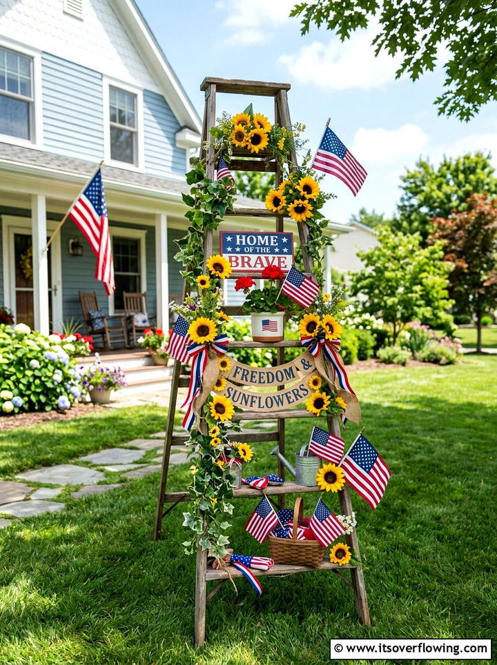 Small patio ladder garden - 25 upcycled garden ideas with ladder shelves