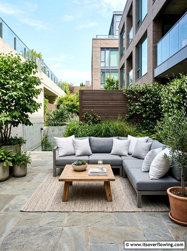 Small patio lounge - 25 backyard ideas for townhouse yards