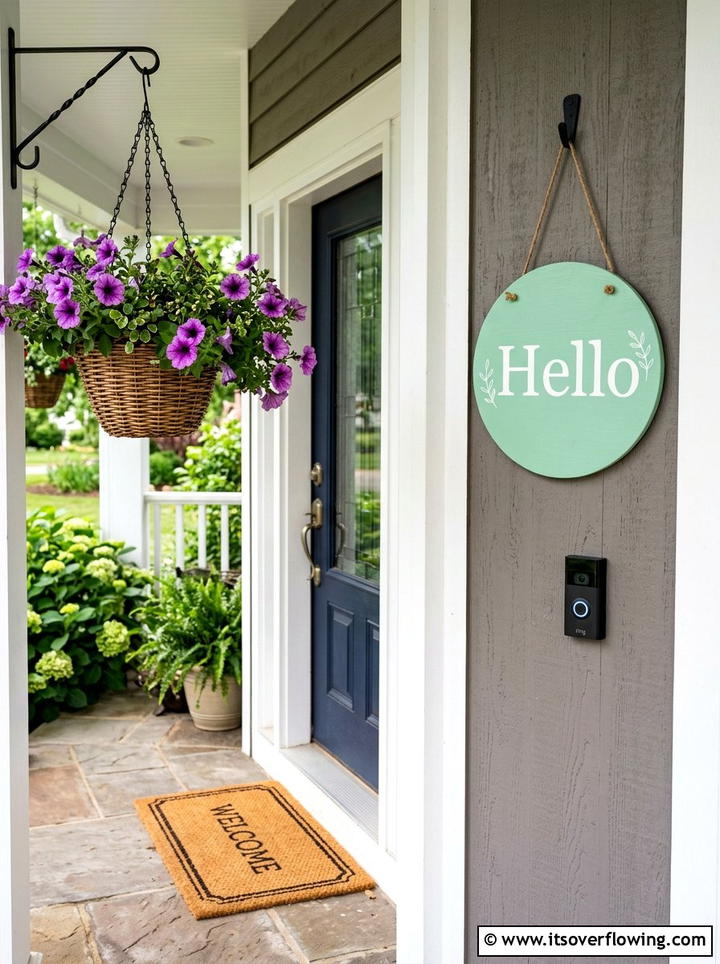 Small porch greeting sign - 25 front porch ideas with signs and quotes