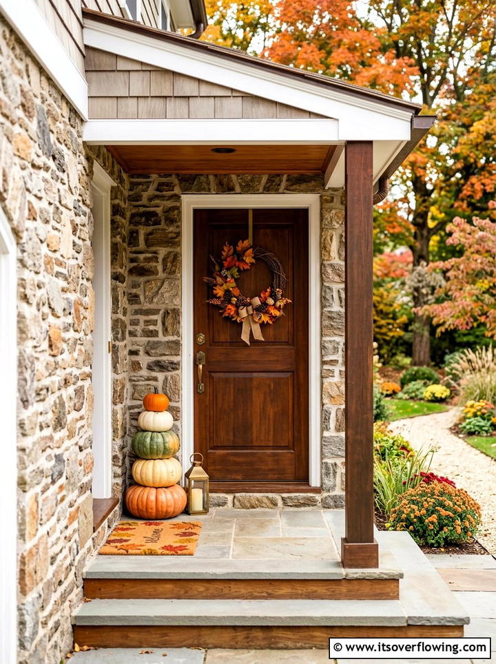 Small porch pumpkin decor - 25 front porch ideas with pumpkins
