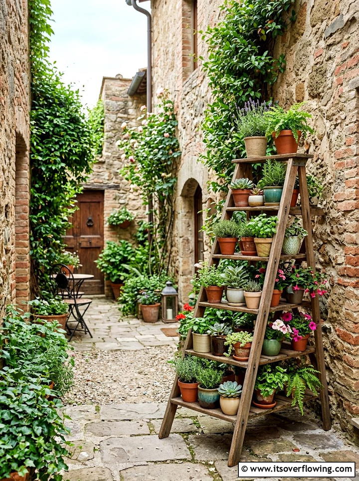 Small space garden ladder - 25 creative garden ideas with ladder planters