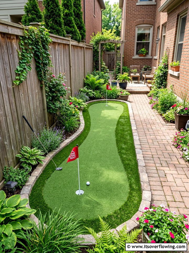Small space golf green - 25 backyard ideas with putting green