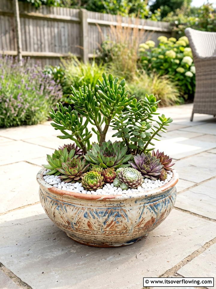 Small succulent container - 25 garden ideas with succulents
