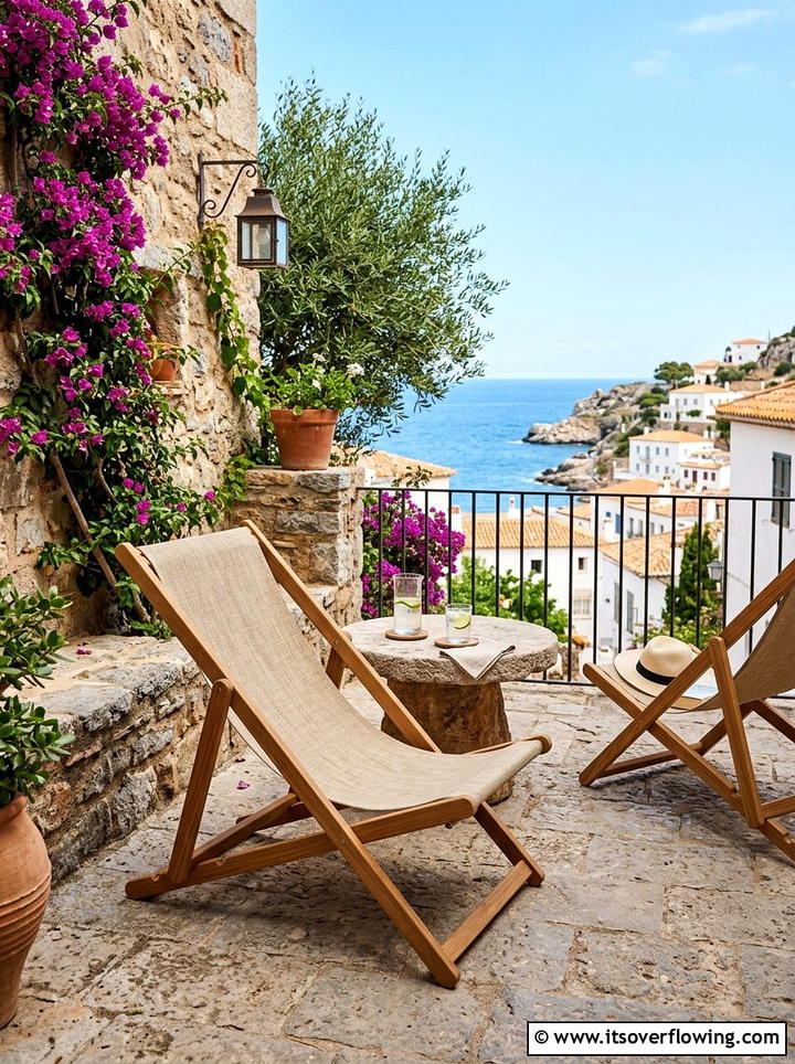Small terrace with folding chairs - 25 small garden ideas with foldable seating