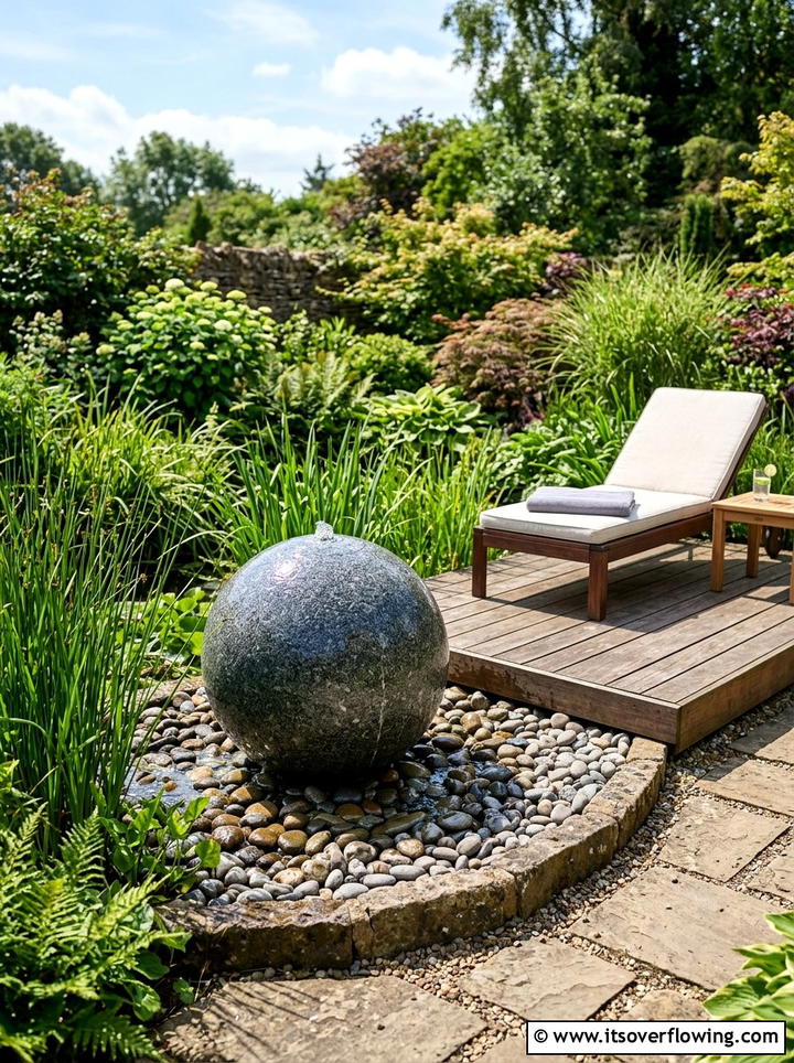 Small water feature surround - 25 small garden ideas with low maintenance plants