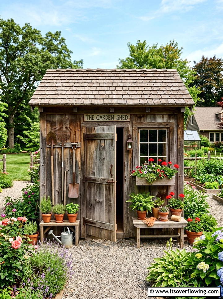 Small wood tool shed - 25 garden decor ideas with reclaimed wood