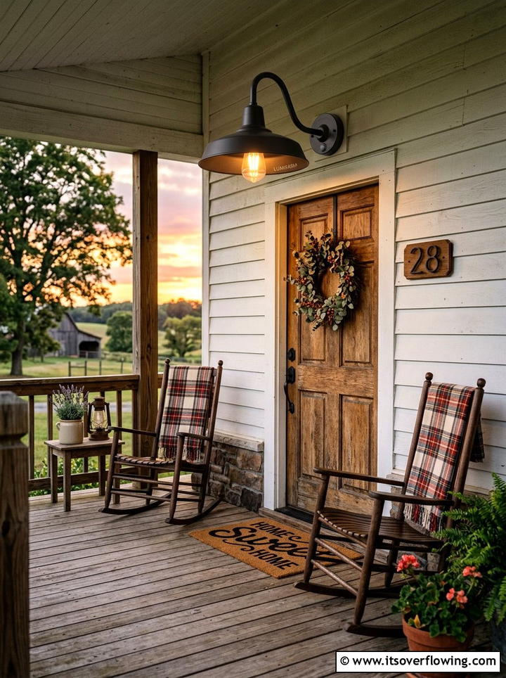 Smart farmhouse porch light - 25 front porch ideas with smart lighting