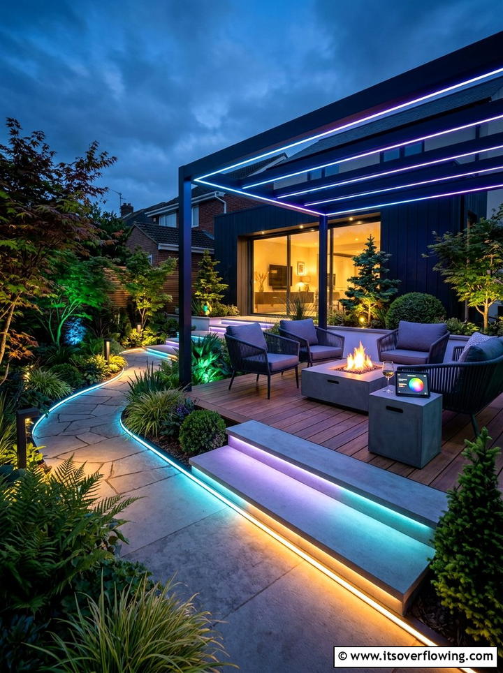 Smart outdoor lighting for small gardens - 25 small garden ideas with lighting