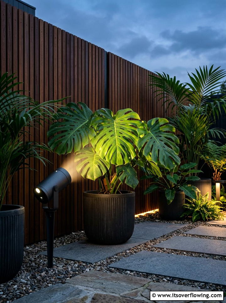 Smart spotlight for plants - 25 front porch ideas with smart lighting