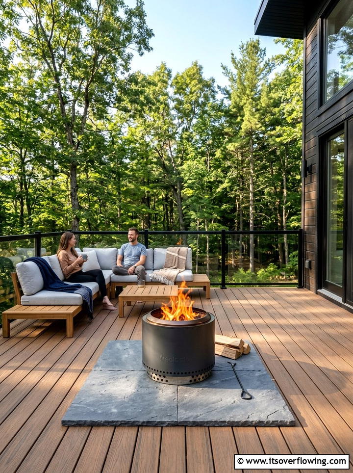 Smokeless fire pit on deck - 25 garden ideas with fire pit