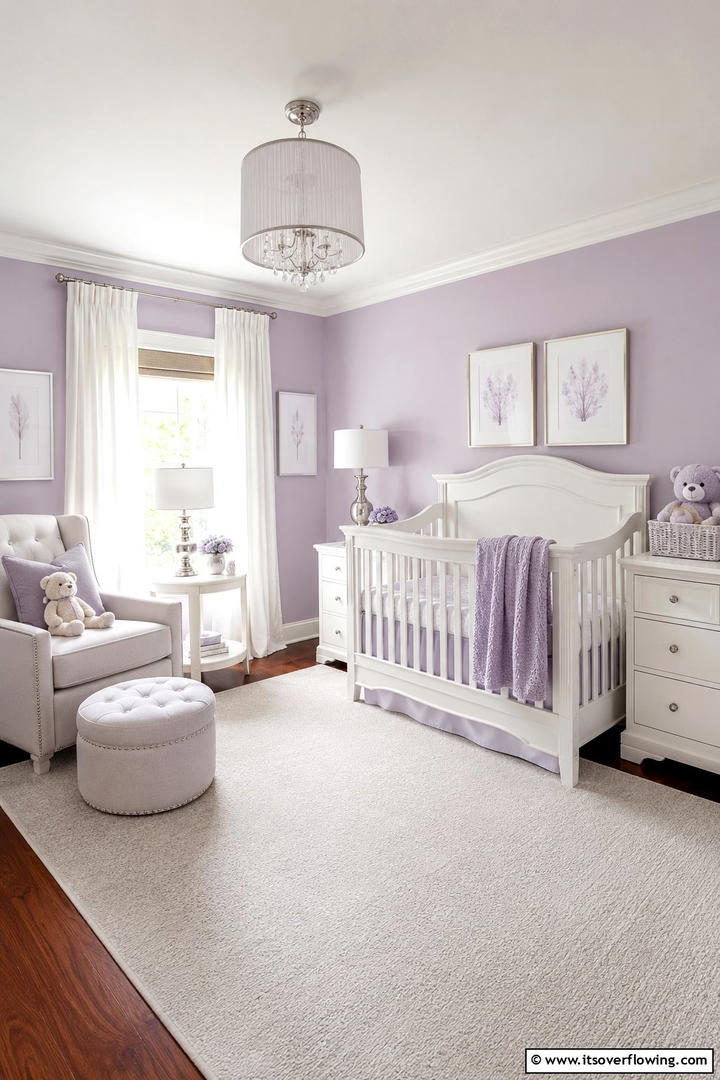 Soft Lavender - 30 Soothing Nursery Color Ideas for a Calming Atmosphere