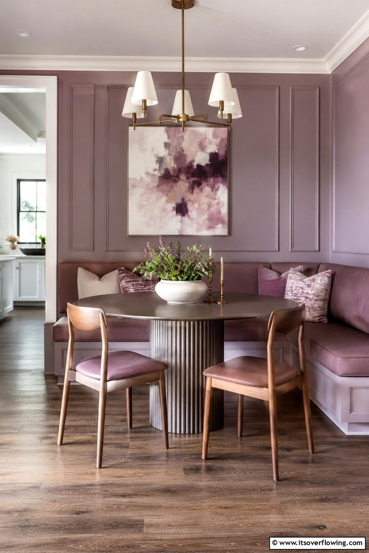 Soft Plum Dining Nook - 30 Pastel Colour Home Design Ideas for a Serene Ambiance