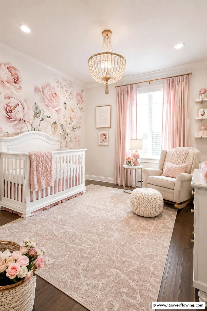 Soft Rose Allure - 30 Soothing Nursery Color Ideas for a Calming Atmosphere