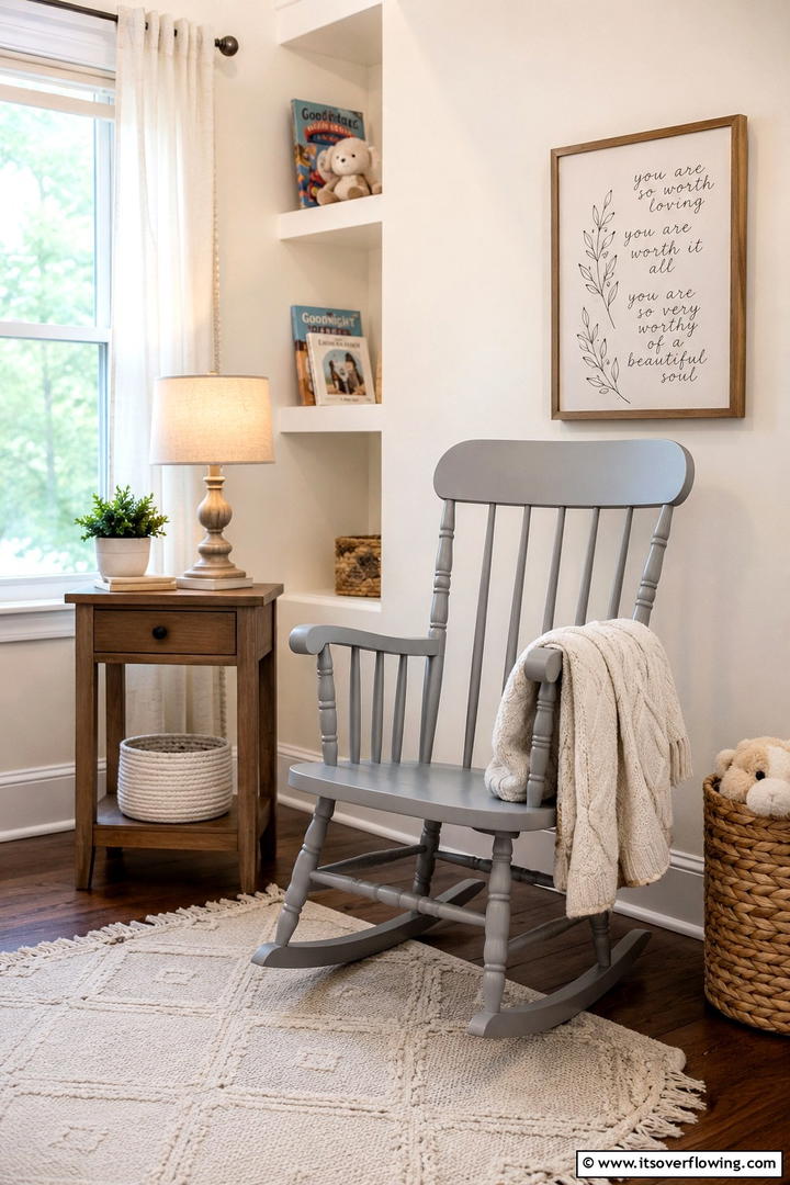 Soft Toned Painted Rocking Chair Serenity - 30 Painted Furniture Ideas to Revamp Your Home Décor