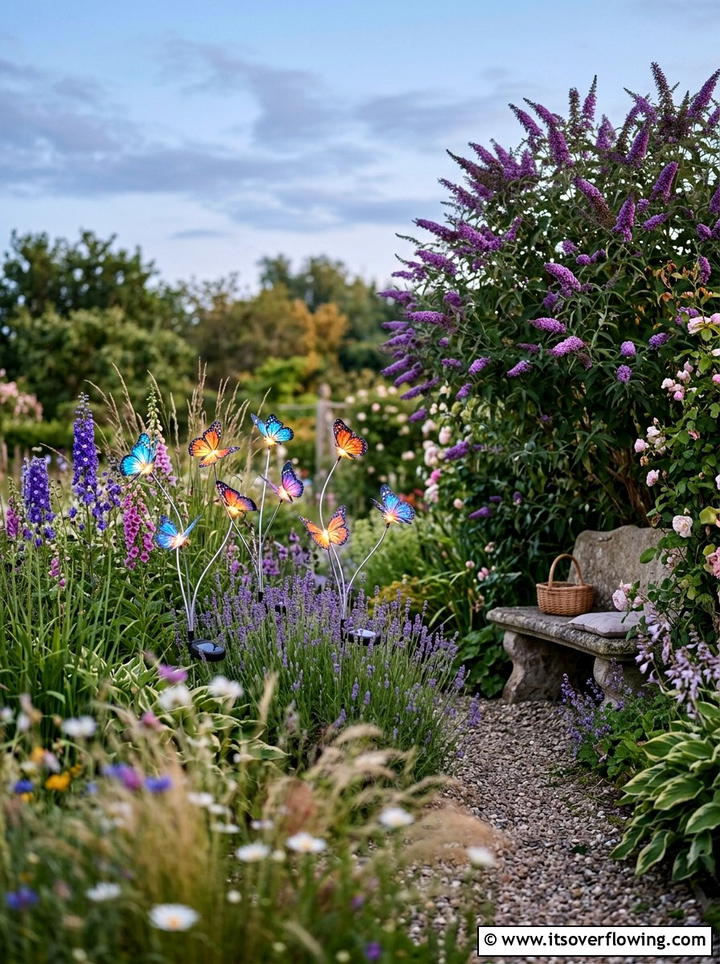 Solar Butterfly Lights - 25 cheap garden ideas with solar lights