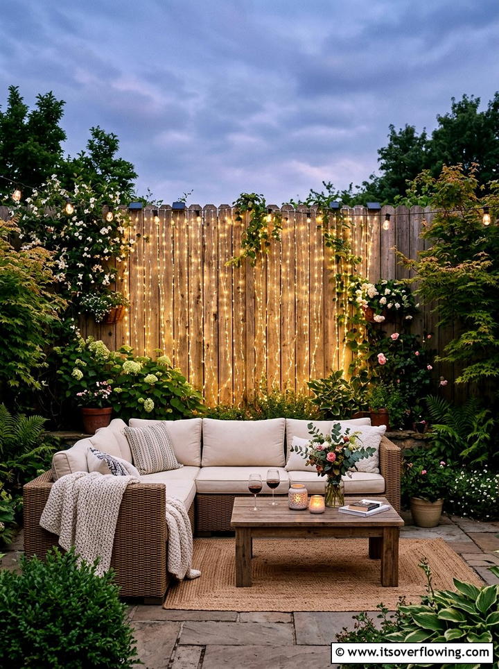 Solar Curtain Lights - 25 backyard ideas with solar lights