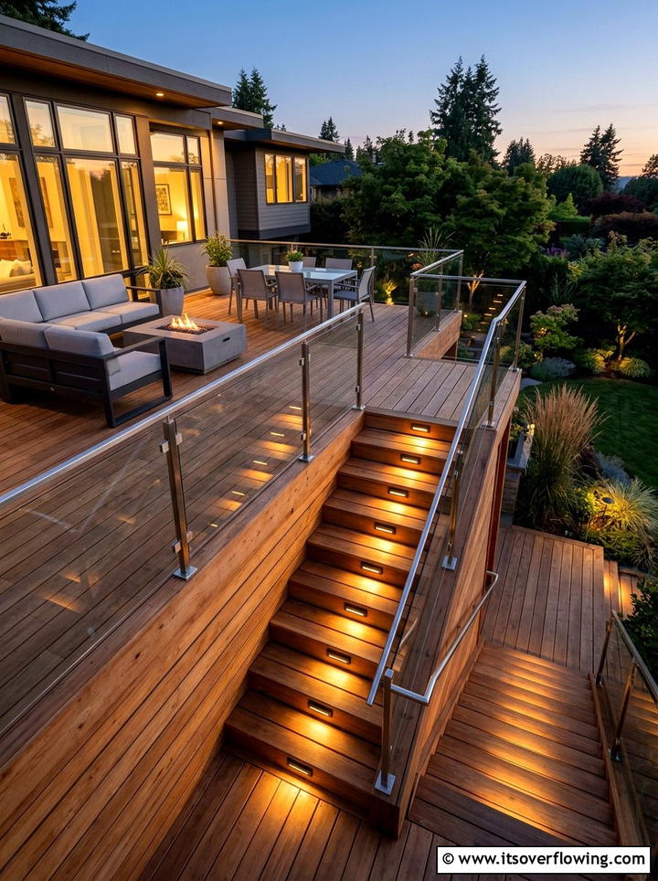 Solar Deck Stair Lights - 25 cheap garden ideas with solar lights