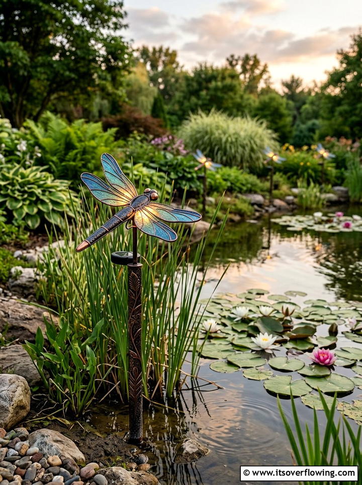 Solar Dragonfly Garden Light - 25 garden decor ideas with solar stakes