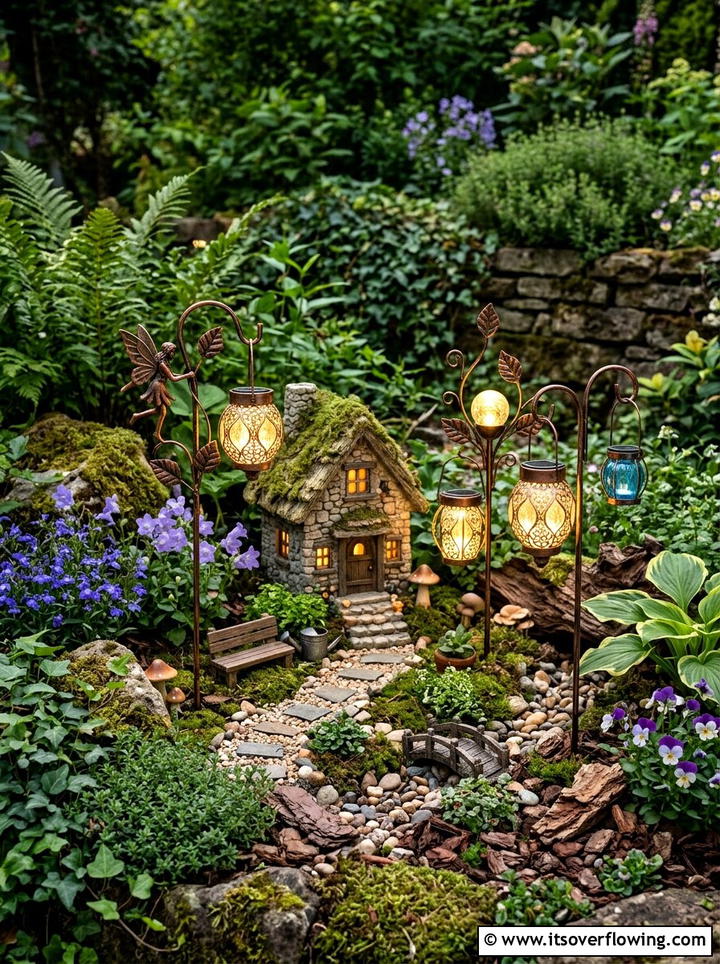 Solar Fairy Garden Stake - 25 garden decor ideas with solar stakes