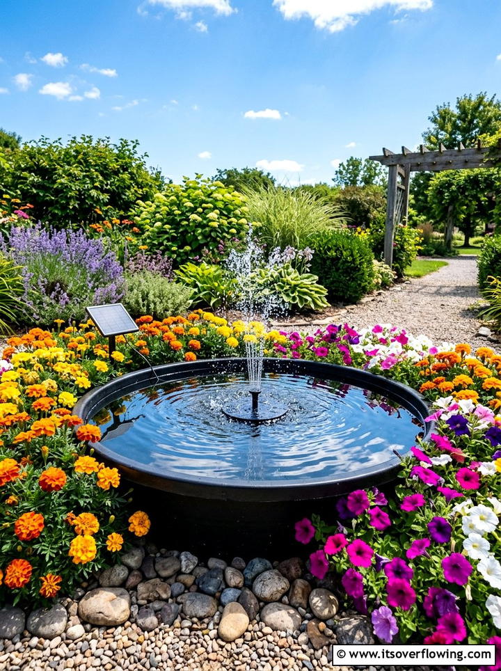 Solar Fountain Water Feature - 25 creative garden ideas with mini ponds
