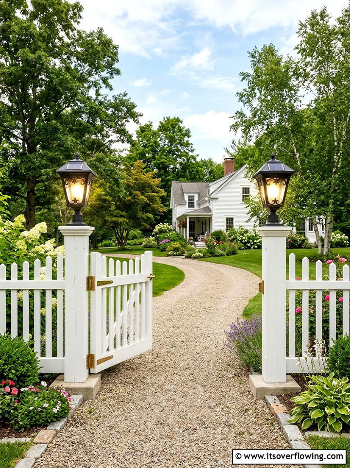 Solar Gate Post Lights - 25 backyard ideas with solar lights
