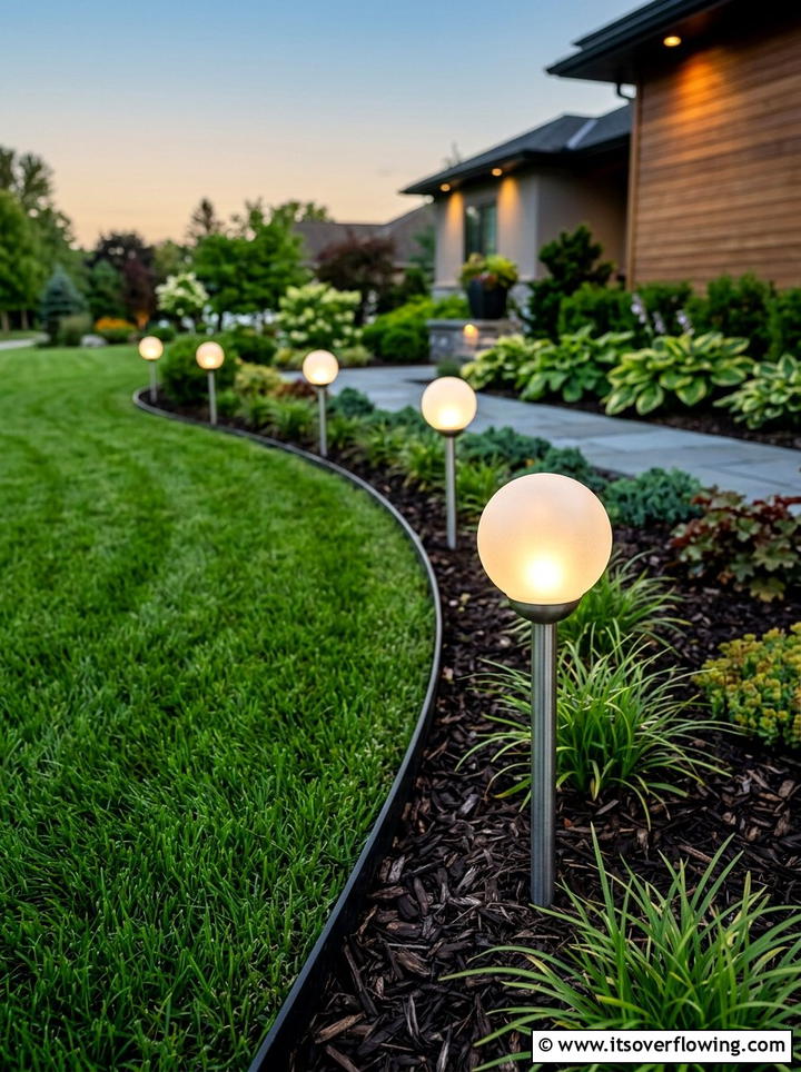 Solar Globe Garden Stake - 25 garden decor ideas with solar stakes