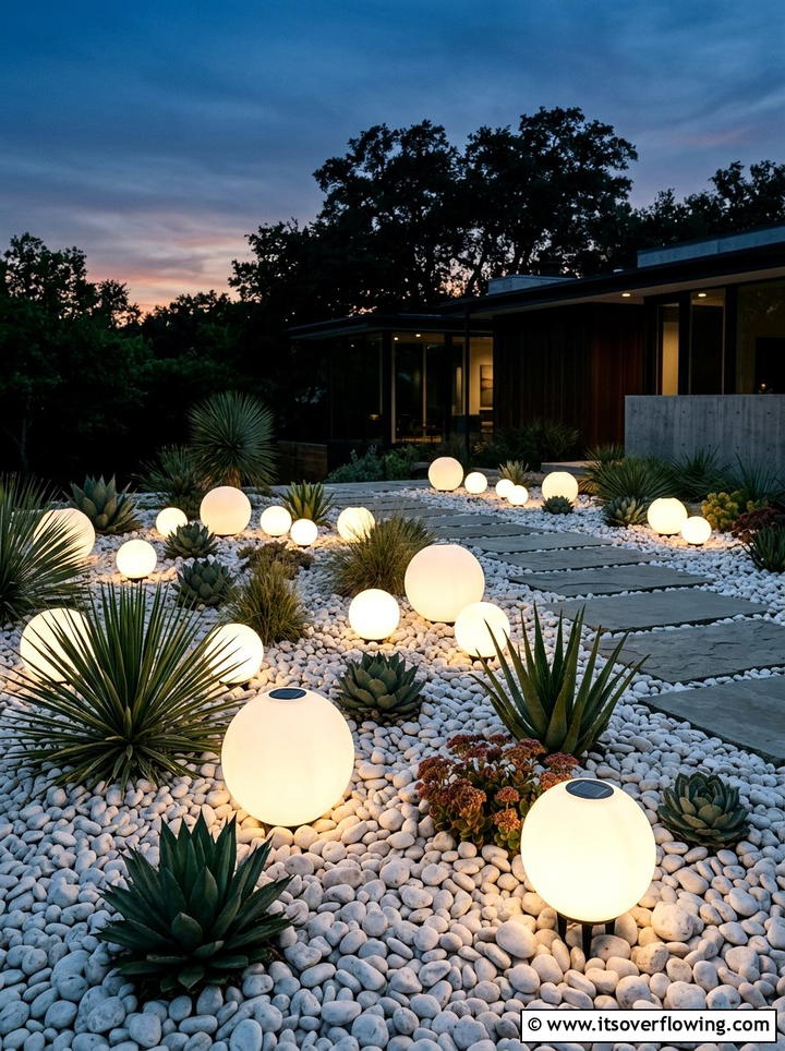 Solar Globe Lights - 25 cheap garden ideas with solar lights