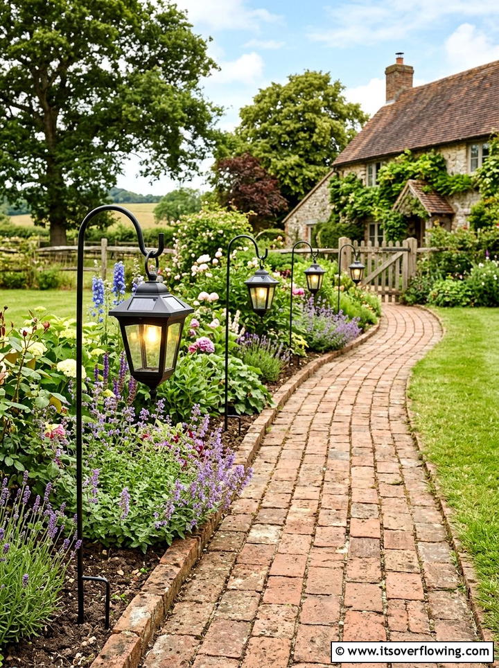 Solar Lantern Garden Stake - 25 garden decor ideas with solar stakes