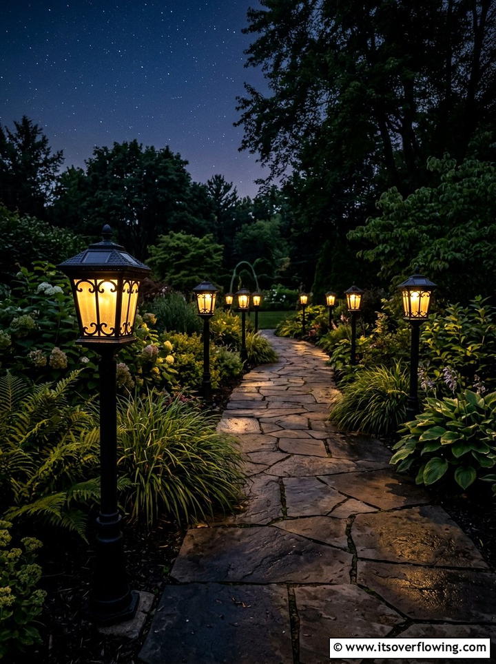 Solar Lantern Pathway - 25 garden decor ideas for relaxing spaces