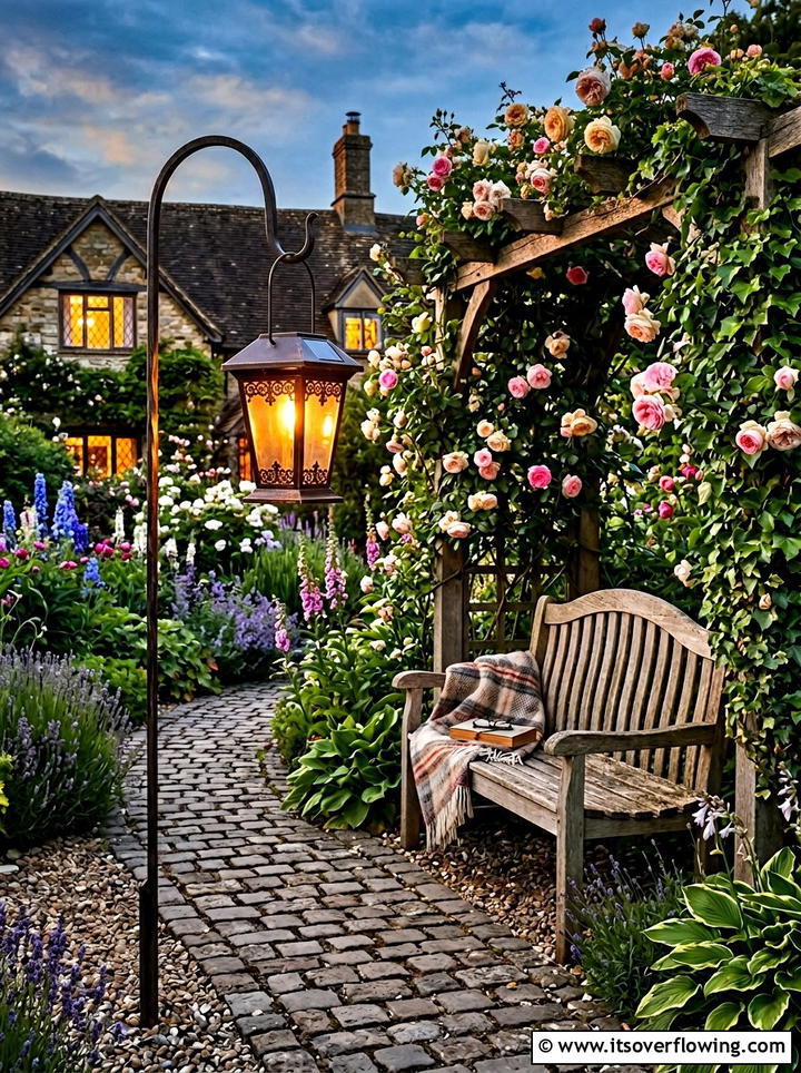 Solar Lantern Stand - 25 cheap garden ideas with solar lights