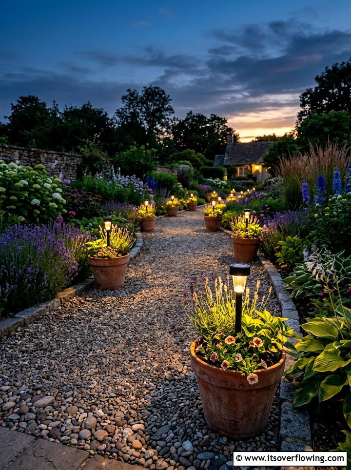 Solar Light Planter - 25 garden decor ideas with terracotta pots
