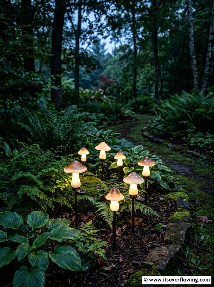 Solar Mushroom Garden Light - 25 garden decor ideas with solar stakes