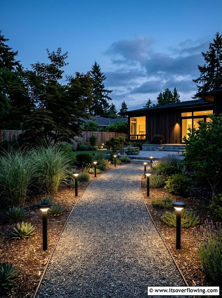 Solar Path Lighting - 25 garden decor ideas with minimalist accents