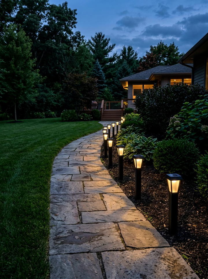 Solar Path Lighting - 25 backyard decorating ideas on a budget