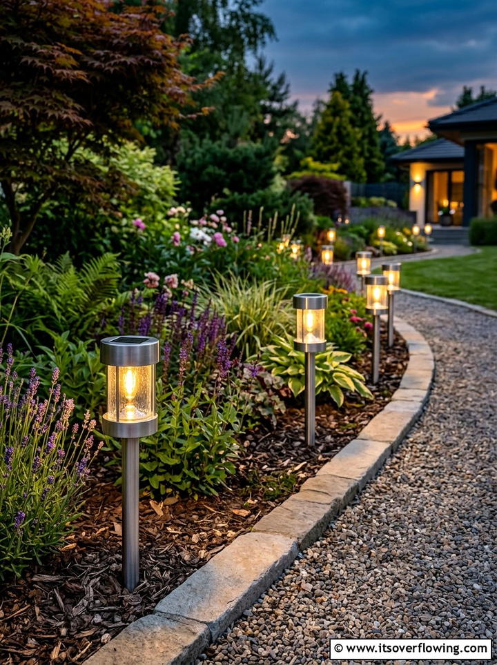 Solar Path Lights - 25 backyard decorating ideas with pathway lights