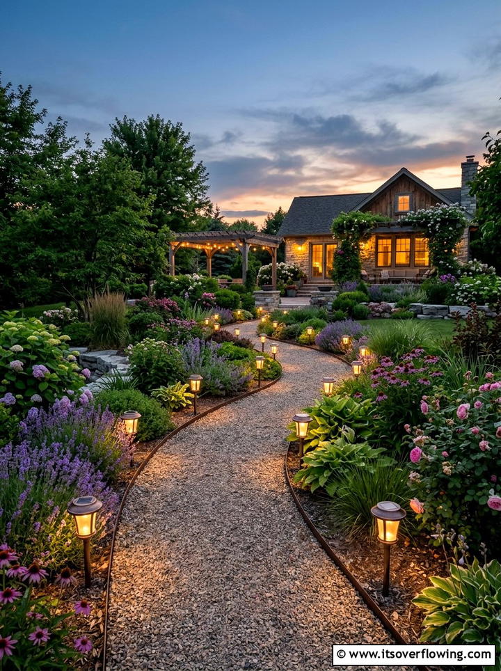 Solar Pathway Lighting - 25 backyard ideas with boho style