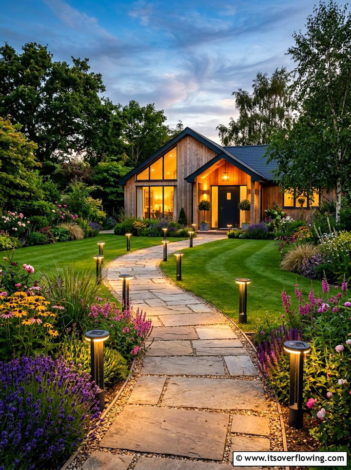 Solar Pathway Lights - 25 backyard decorating ideas with lights