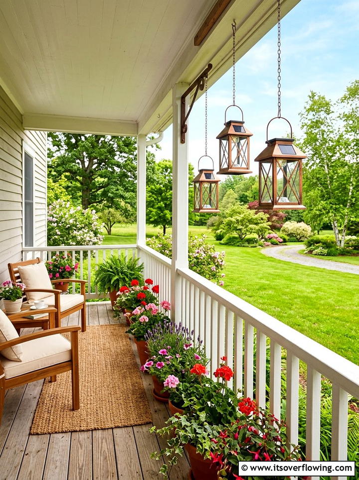 Solar Porch Lanterns - 25 front porch decor ideas with lantern clusters