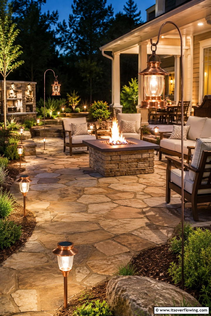 Solar Powered Rustic Lighting - 30 Rustic Patio Ideas for a Charming Outdoor Relaxation Spot