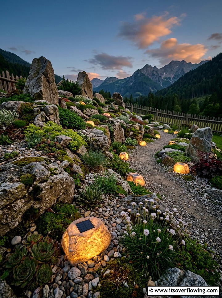 Solar Rock Lights - 25 backyard ideas with solar lights