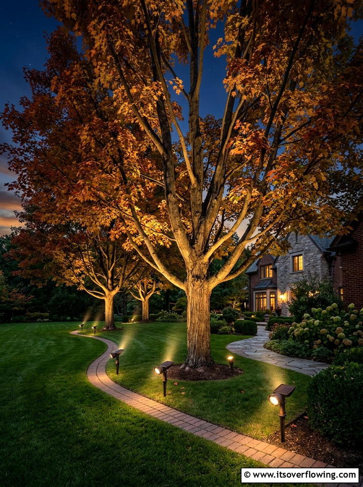 Solar Spotlights For Trees - 25 cheap garden ideas with solar lights