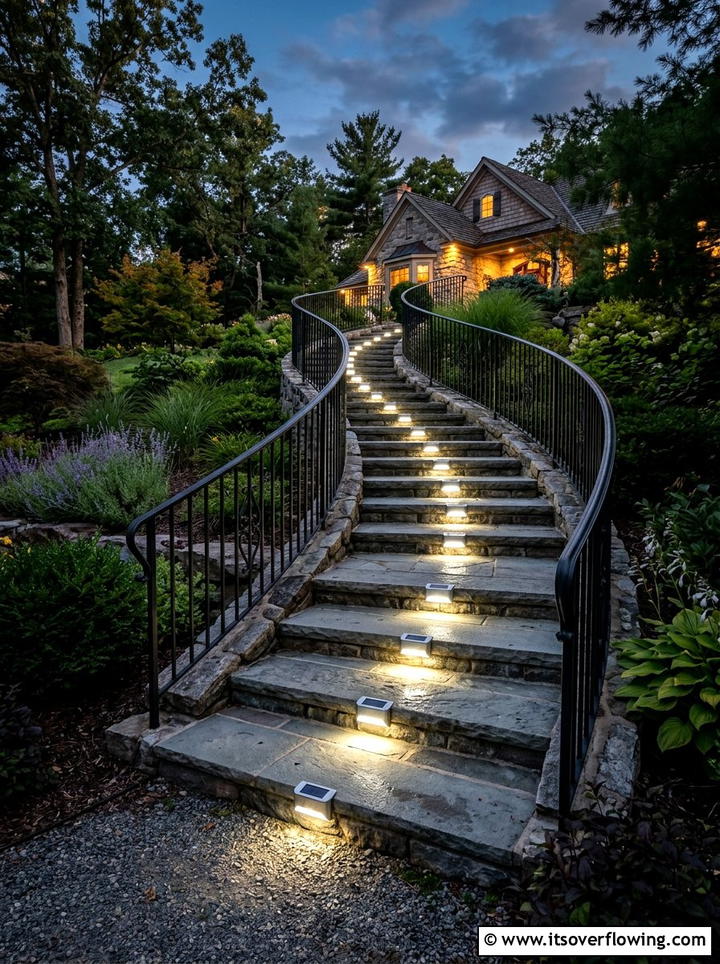 Solar Step Lights - 25 backyard ideas with solar lights