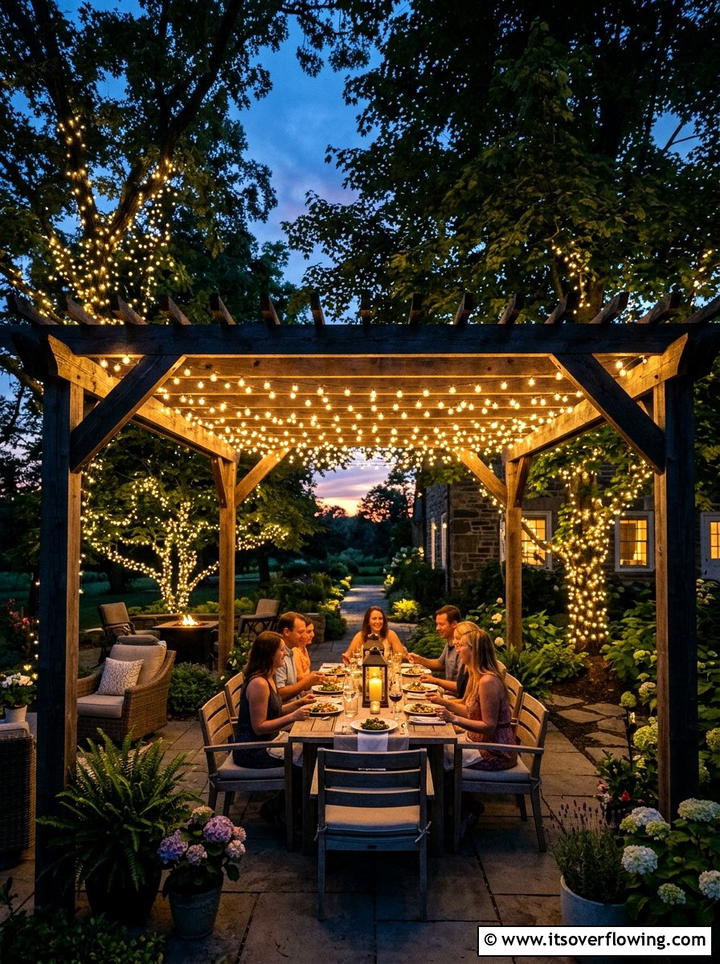 Solar String Light Display - 25 creative garden ideas on a budget