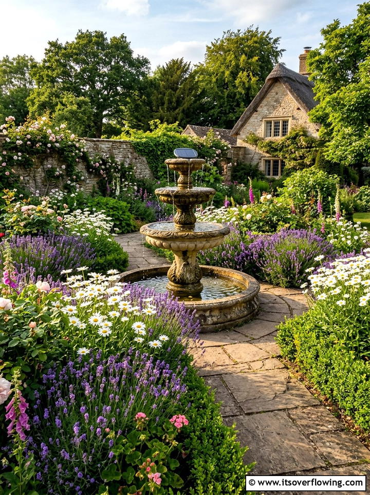 Solar Tiered Fountain Garden - 25 garden decor ideas with mini fountains