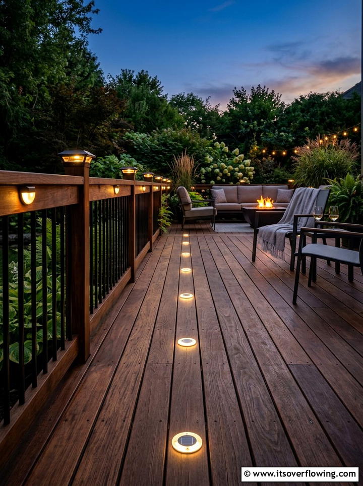 Solar deck lights - 25 backyard ideas for summer parties