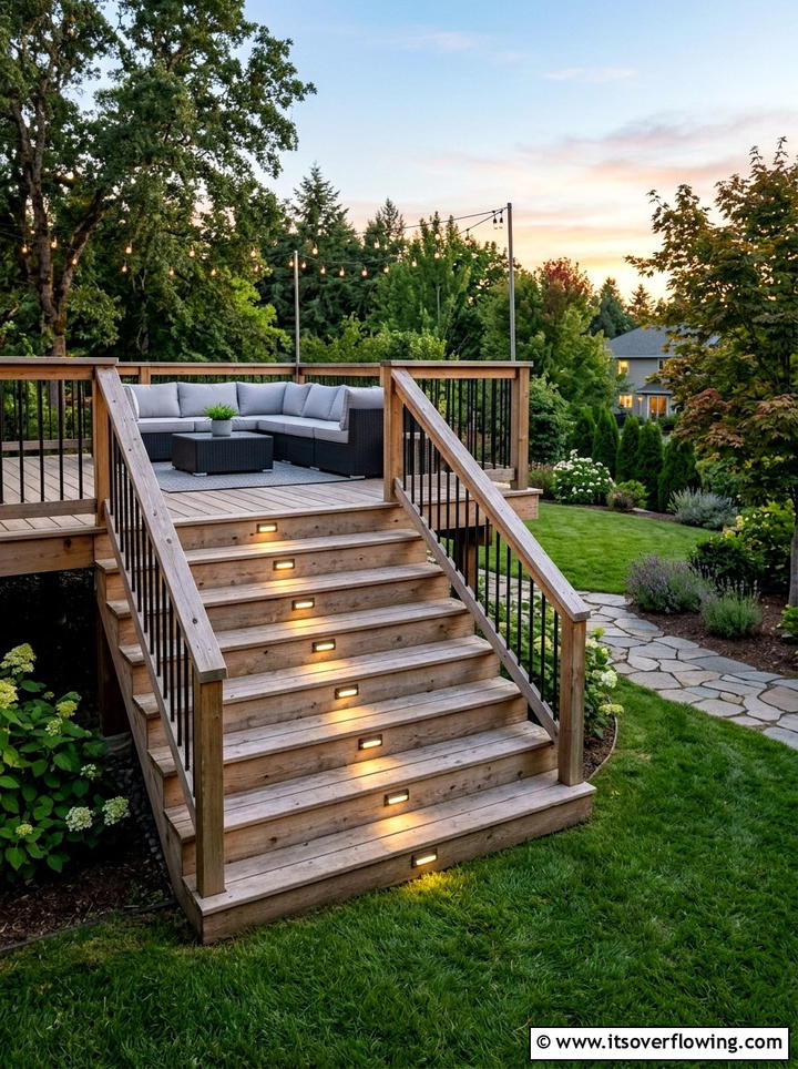 Solar deck stair lighting - 25 garden ideas with solar lights