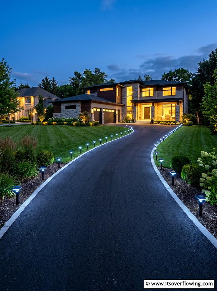 Solar driveway stake lights - 25 backyard decorating ideas with solar stake lights