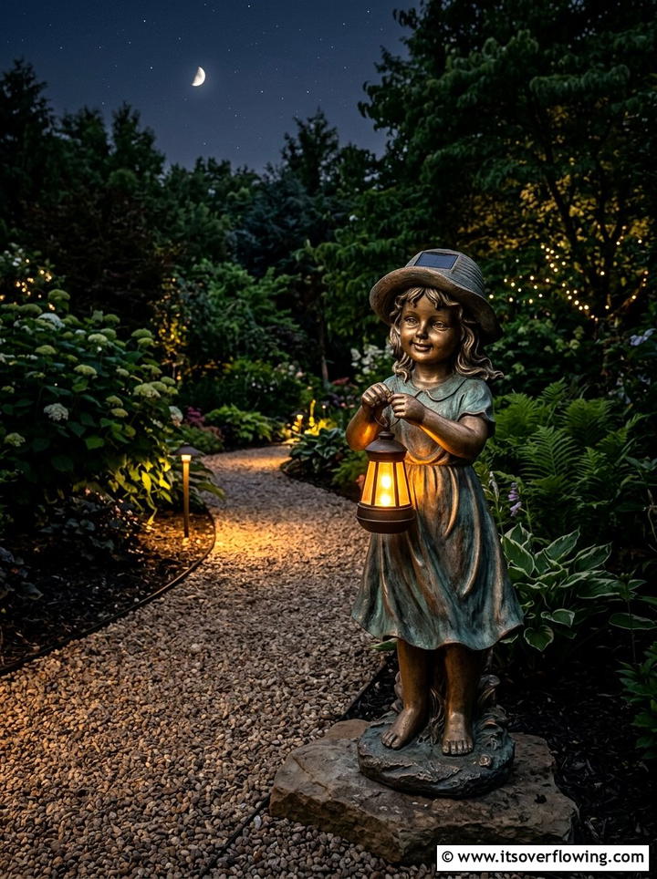 Solar garden statues - 25 garden decor ideas with statues