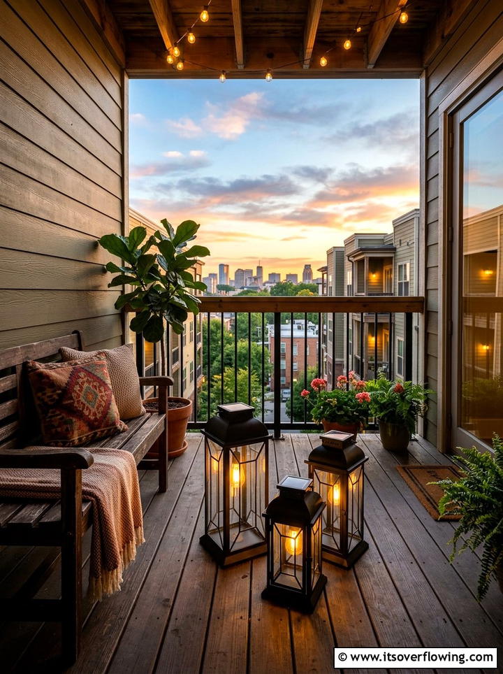 Solar lantern lighting - 25 front porch ideas for apartments