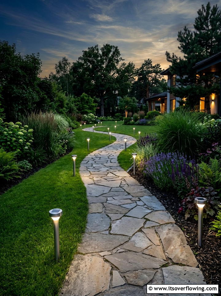 Solar lighting for garden paths - 25 backyard decorating ideas with solar stake lights